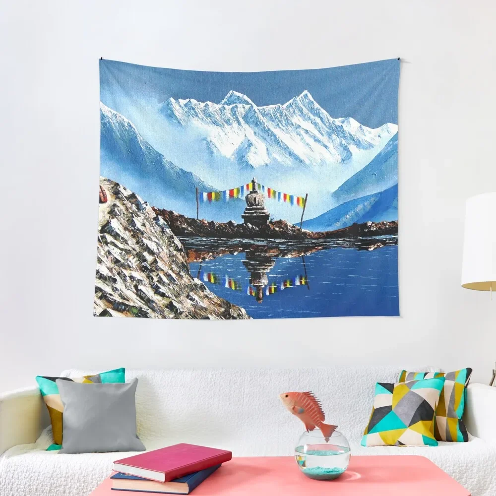 

Панорамный обзор горы Аннапурна, непальский гобелен, обои, настенные украшения, эстетичный декор комнаты, корейский гобелен