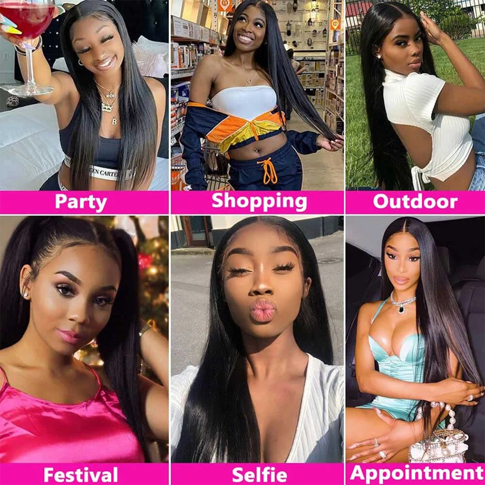 Human Hair Wig 13x6 Straight Lace Front Wigs 32 Inches Transparent Lace Frontal Wig Remy Malaysian13x4 Straight Human Hair Wigs For Women