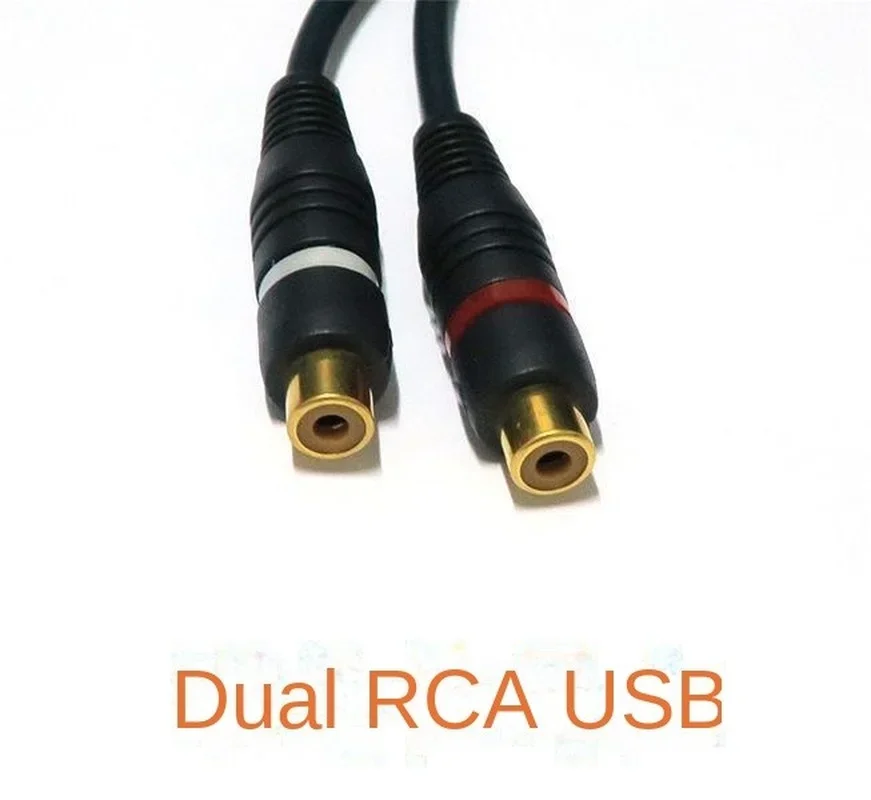 2 RCA To 1 RCA Female To Male To Female Splitter Cable Audio Splitter Distributor Converter Speaker Gold Cable 3