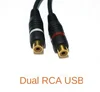 2 RCA To 1 RCA Female To Male To Female Splitter Cable Audio Splitter Distributor Converter Speaker Gold Cable 3