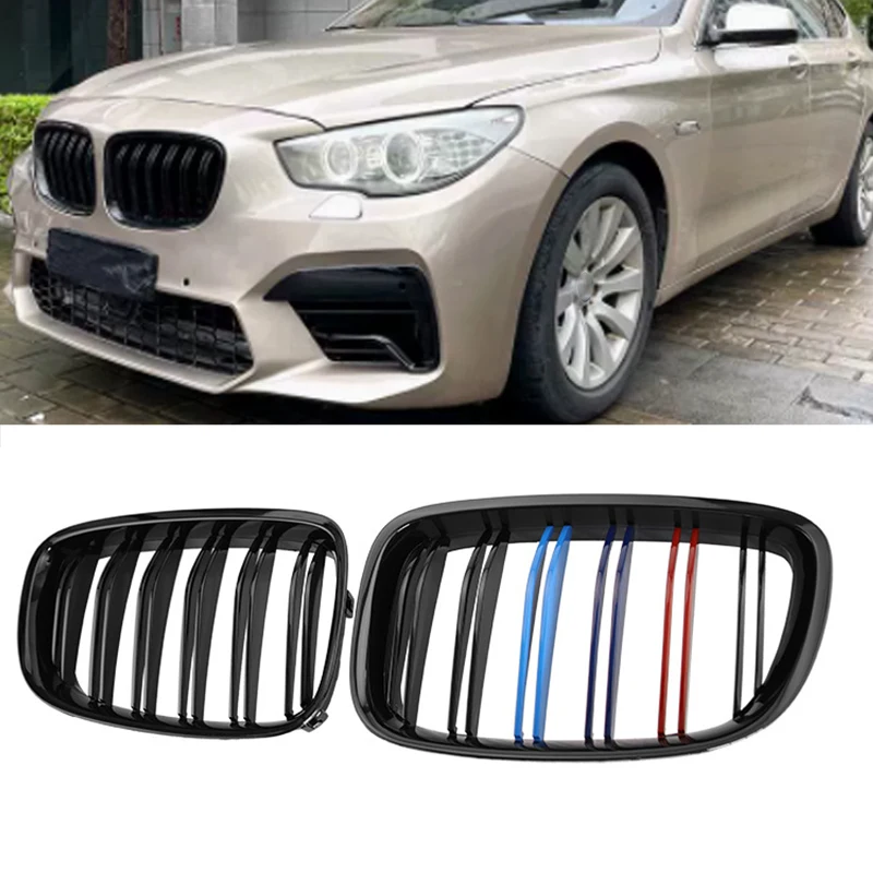 

M Style Car Front Bumper Hood Kidney Grille Racing Grill For BMW 5 Series GT F07 535i 550i 2010-2016 Gloss Black Grills Grilles