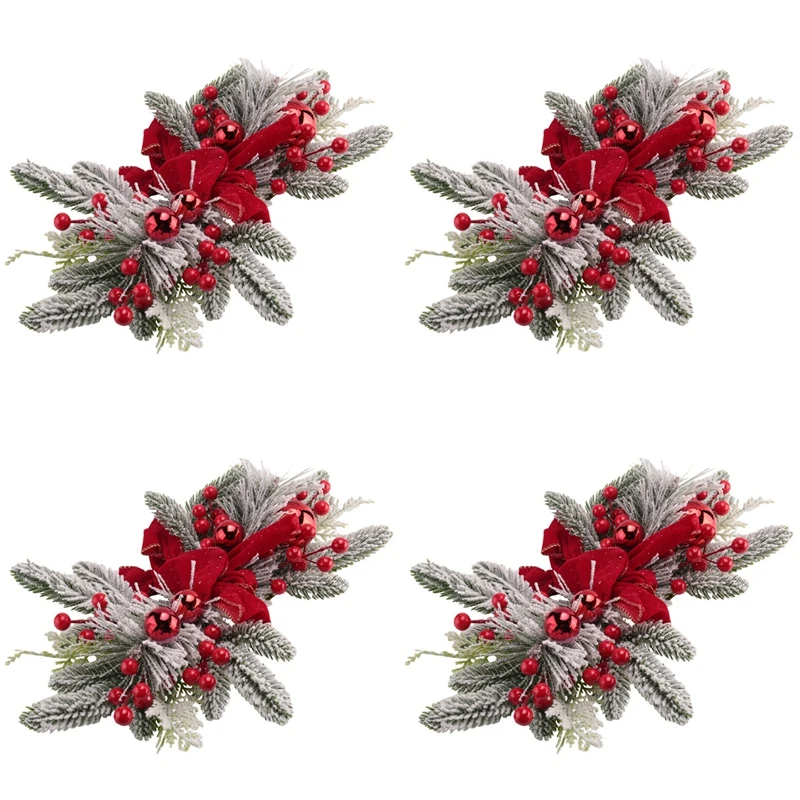 

LJL-4X Christmas Swag, Stair Christmas Garland For Stairs, Door, Fireplace, Window, Outdoor Indoor Christmas Decor Red