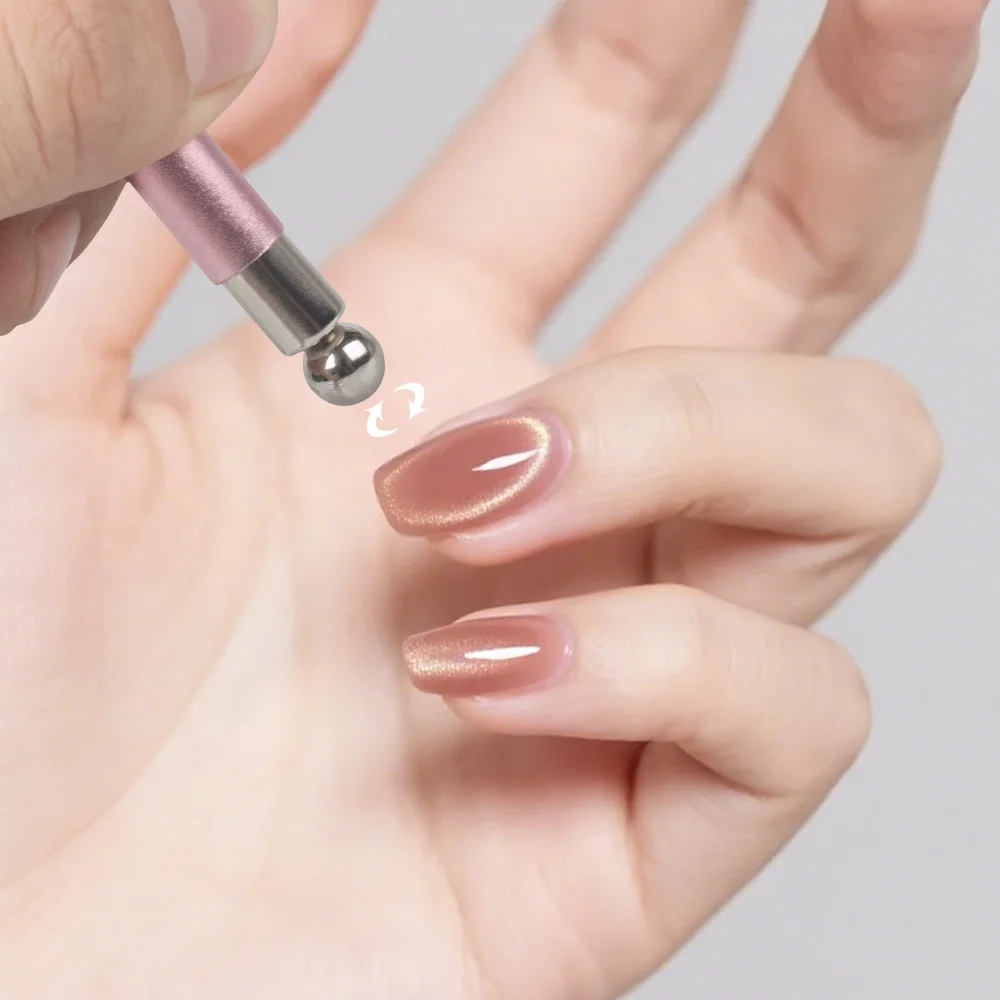 Nail Art Double-Ended Magnetic Tool with Cylindrical Aluminum Handle