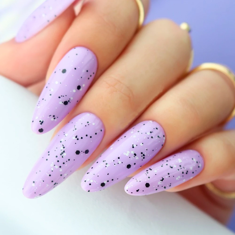 KODIES GEL Confetti Glitter Top Coat gel nail polish gel nail varnish nail polish finish UV Gel Nail Polish 15ML Semi Permanent Black White Sequins Nail Art Decorations Gel Finish