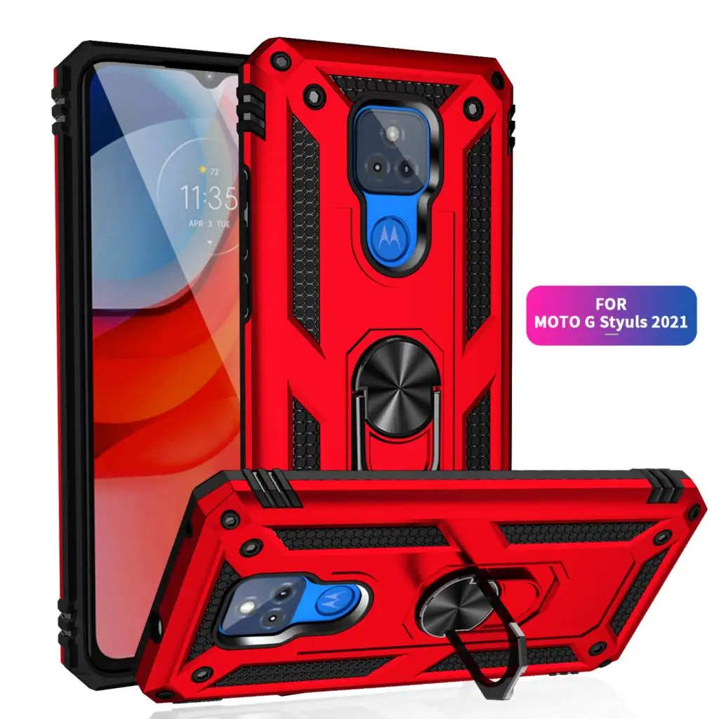 Moto G Play 케이스 용 전화 Moto G Play 2021 케이스 충격 방지 갑옷 견고한 군용 보호용 자동차 홀더 마그네틱 커버