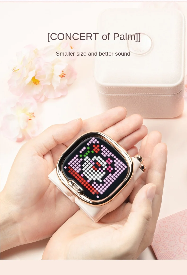 Divoom cute Bluetooth speaker girl heart creative pixel small TV boot screen small audio gift best speakers for music