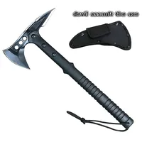 Multi-function black tactical axe outdoor rescue axe fire axe jungle logging multi-function removable axe + nylon axe sleeve 1