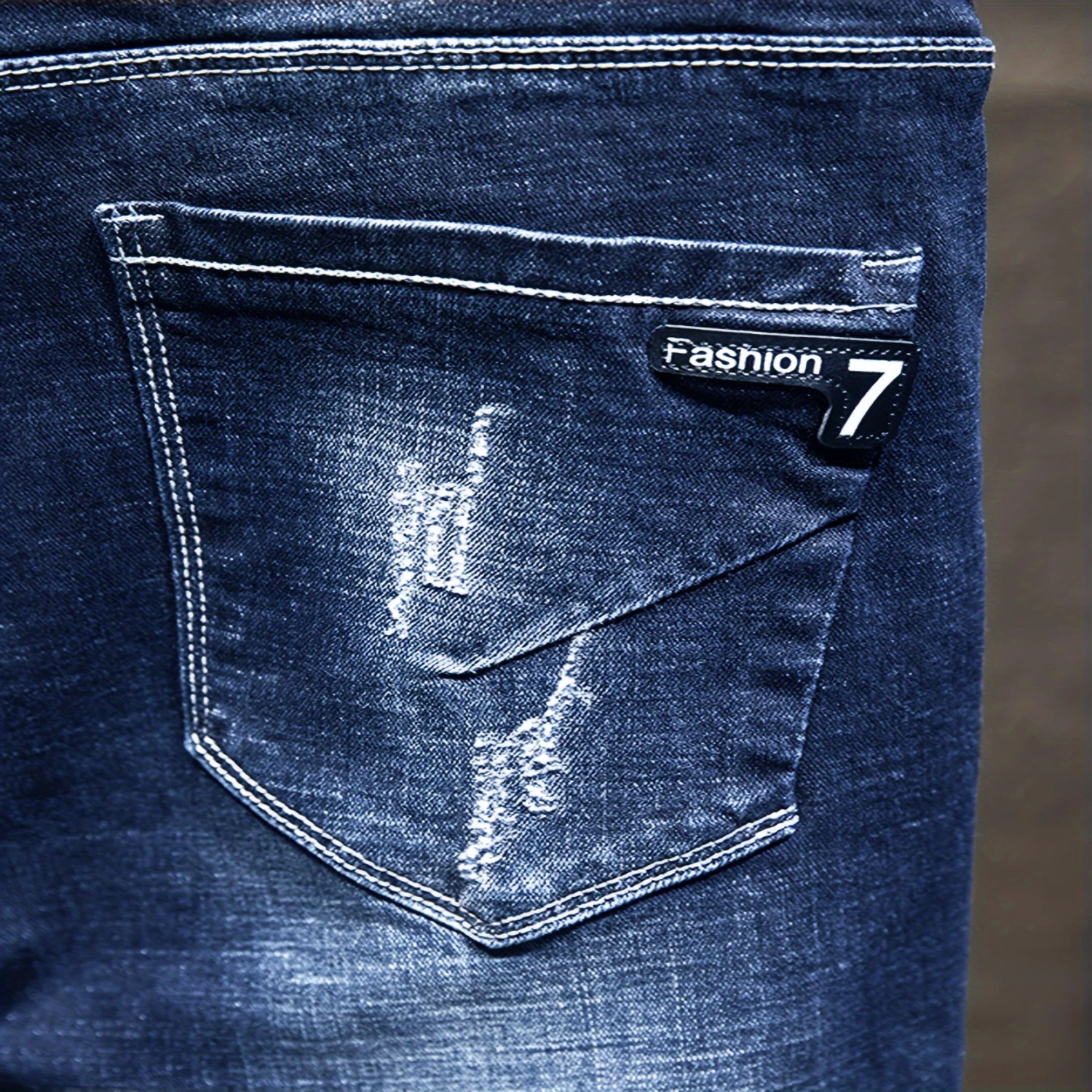 유연한 핏의 남성용 스트레치 슬림 청바지 - 편안함과 스타일을 위한 내구성이 뛰어난 데님, 일상 캐주얼웨어, 다재다능한 전쟁과 쉽게 매치 가능