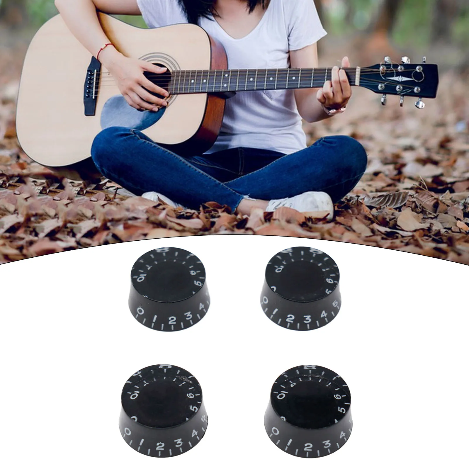 

4pcs Speed Control Guitar Knobs Multi Color LP Electric Guitar Volume Tone Knob Top Hat Musical Instruments Guitars Parts