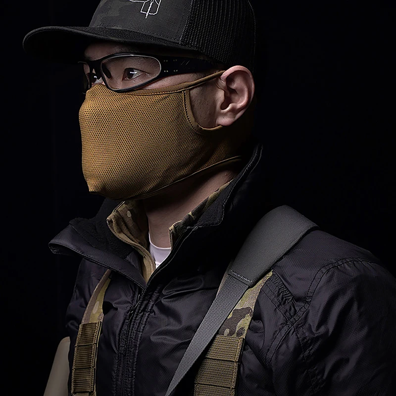 

1PC New Shooting Mask Outdoor Breathable Elastic Soft Mask Tactical Free Ears Face Protective Airsoft Combat Mask-M/L