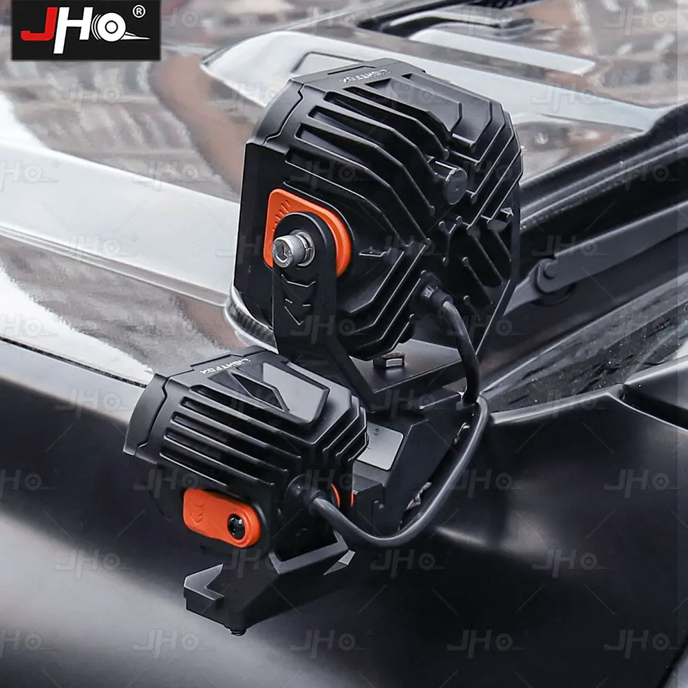 쉐보레 실버라도 ZR2 커스텀 후드 A-필러 장착 보조 작업등용 JHO 앰버/화이트 듀얼 컬러 LED 포드 라이트