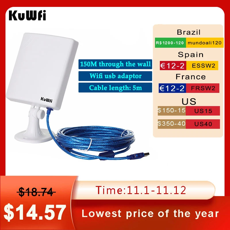 Kuwfi 150 150mbpsの無線lan Usbアダプタpc屋外無線lan受信機高利得14dbiアンテナ5メートルケーブルレスネットワークカードハイパワー防水 Long Range Wifi Receiver Wifi Receiverwireless Usb Adapter Aliexpress Kuwfi 150 150mbpsの無線lan Usbアダプタpc屋外無線lan受信機高利得14dbiアンテナ5メートルケーブルレスネットワークカードハイパワー防水 Long Range Wifi Receiver Wifi Receiverwireless Usb Adapter Aliexpress