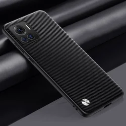 Deluxe PU Leather Phone Case - Premium Silicone Protection for Motorola Moto Edge & G Series (Carbon Black)