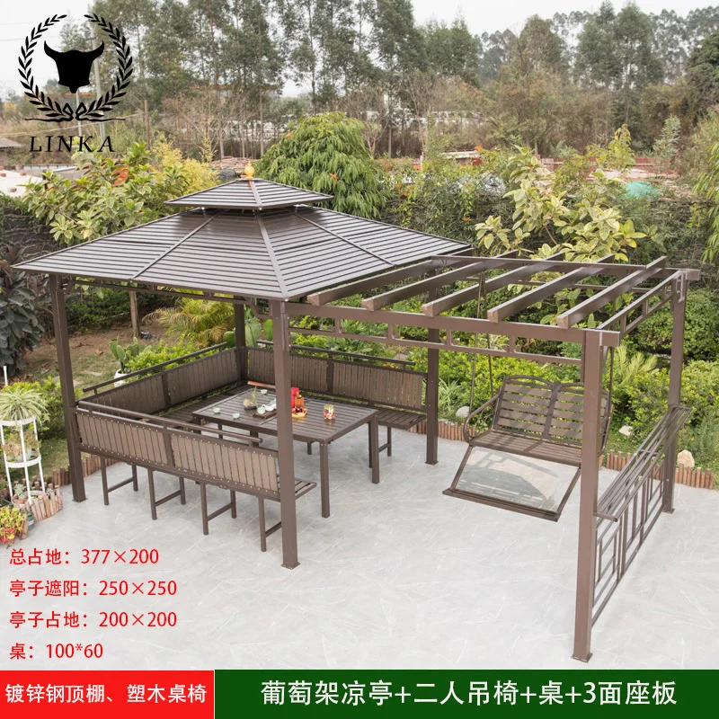 

Garden supplies architecture courtyard pavilion galvanization pergola arbour weather shelter outdoor garden kiosk home furniture