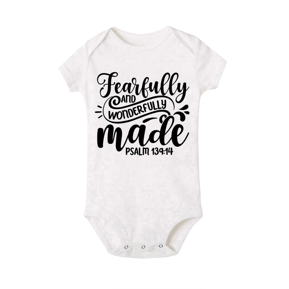Fearfully and Wonderfully Made Bodysuit Faith Baby Romper Christian Baby Gift Religious Newbron Jumpsuit Boys Girls Clothes 5
