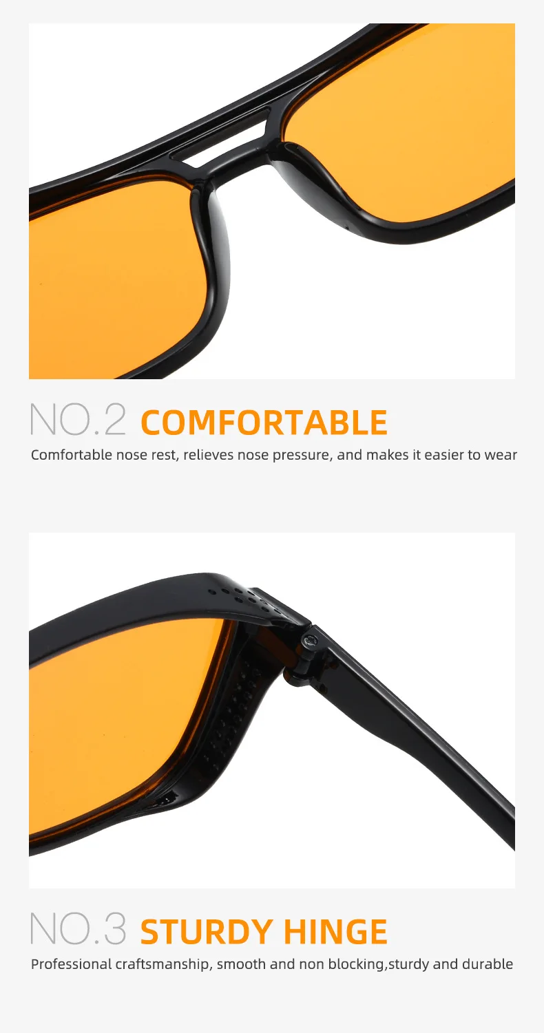 Neue Vintage-Sonnenbrille für Damen und Herren, Quadratischer PC-Rahmen, Marken-Designer Retro-Shades, Modische Sonnenbrille ﻿ für Männer – Detail 21