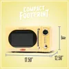Retro Compact Countertop Microwave Oven, 0.7 Cu. Ft. 700-Watts with LED Digital Display, Child Lock, Easy Clean Interior, Yellow 5