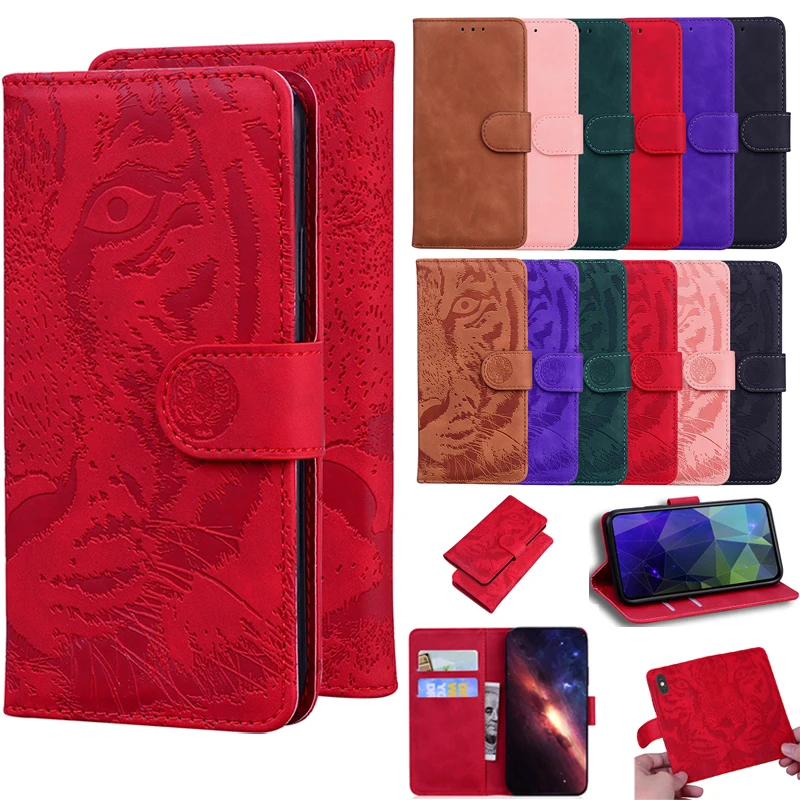 Leather Stand Flip Wallet Case - Universal Smartphone Cover