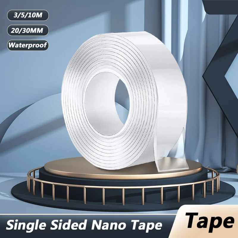 3/5/10M Nano Tape Single Sided Tape Transparent Antimold Waterproof Adhesive Tapes Cleanable