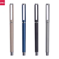 Deli Metal Sign Pen 0.5mm Gel Smooth Writing Pens Bullet Fine Tip Black Blue ink Refills Business Office School Gift 1