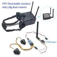 5.8G 48CH 4.3 Inch HD VR FPV Goggles and 3 Channel Video Camera 600mw Transmitter+CMOS 1000TVL Camera Set 3Way Video Switch Unit 1