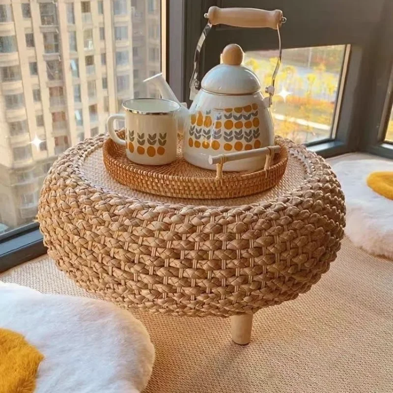 Modern Weave Coffee Table Salon Center Round Table Dressing Mobile Designer Hallway Small Dining Living Room