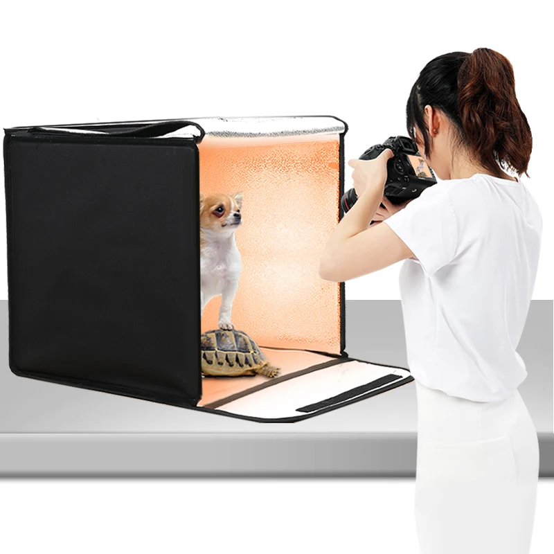 

Turntable-BKL Two-color light box dimmer studio kit foldable big shooting tent photography light box with led light, background