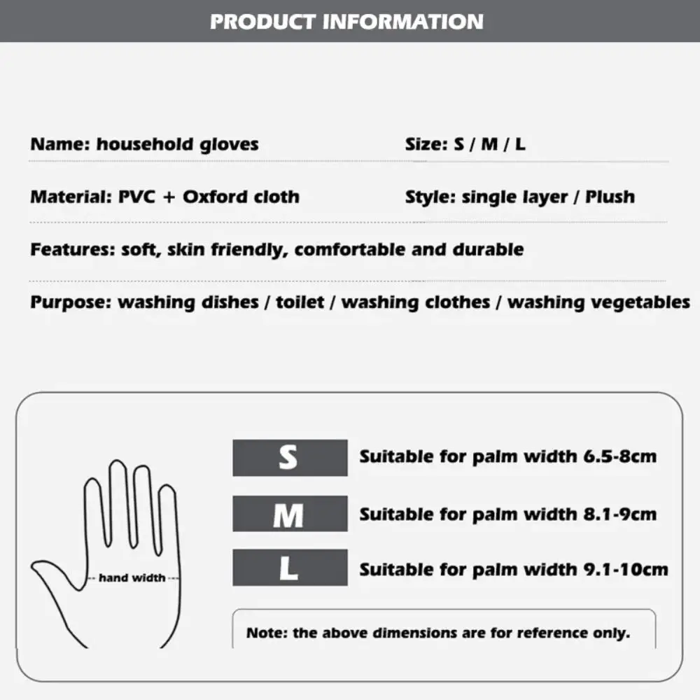 Dishwashing Gloves Cleaning Gloves Dishwashing Gloves Single Layer Household Chore Splicing Sleeve Waterproof Elastic Band Mouth Rubber