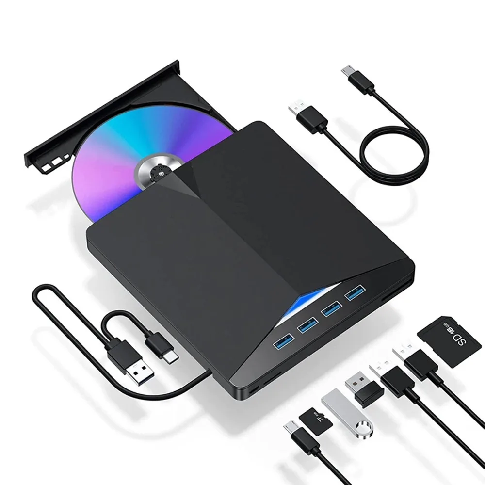 Multifunction DVD Player High Speed Data Transfer 7-in-1 Optical Drive USB 3.0 T