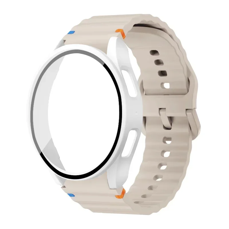 Enhanced Silicone Strap Set with Tempered Glass & Protective Case