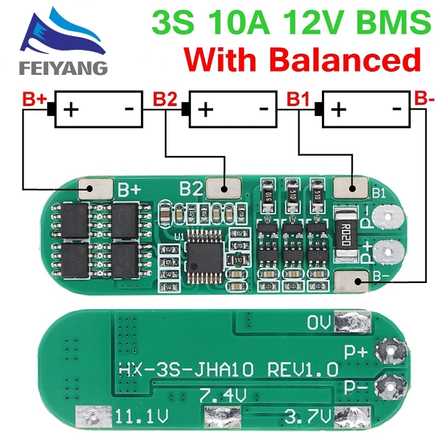 3S 4A 12V BMS 18650 Lithium Battery Protection Board