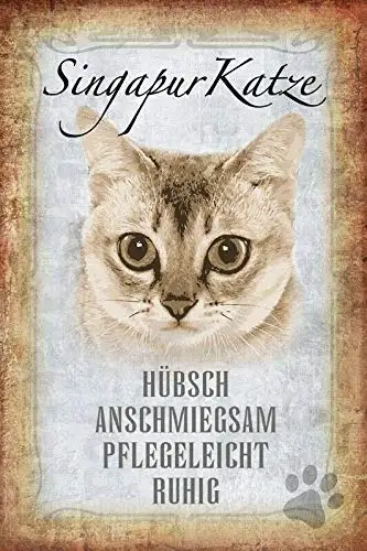 

Singapore Cat Cat Theme Metal Tin Sign 8x12 Inch Home Kitchen Travel Decor Retro Tin Sign