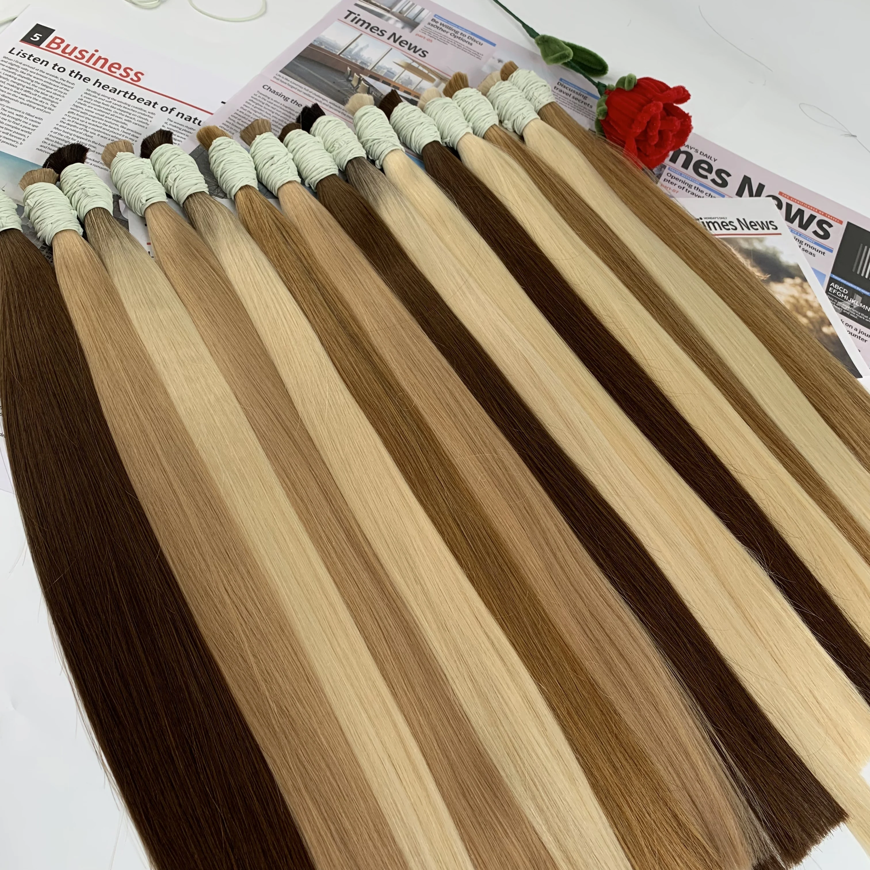Vietnam Double Drawn 60% Density Virgin 100% Human Hair Bulk Extension Highlight Weaving For Braiding Unprocessed Straight Hair 3