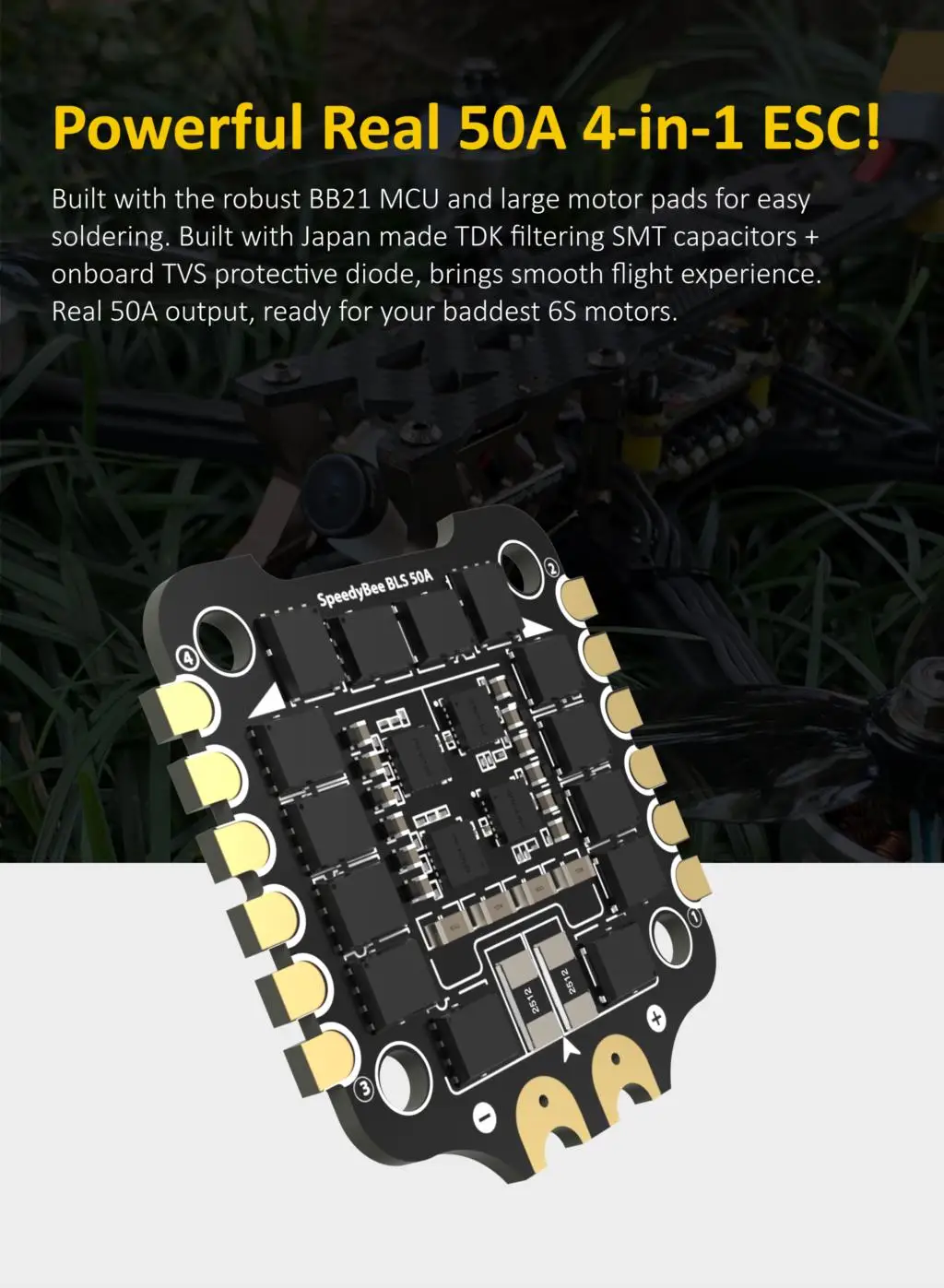 S11225ec6c1b64a74be7ddfc37fb5062dK SpeedyBee F405 V3 BLS Stack 50A 30x30 FC ESC Combo 3-6S 30X30mm BMI270 Flight Controller for RC Freestyle FPV Drones