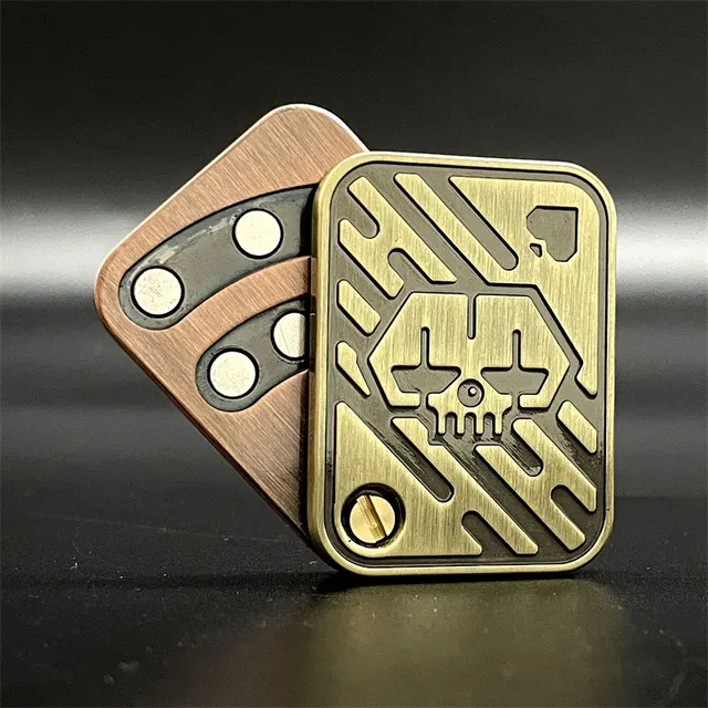Skull Poker Style Magnetic Push Slider Adult Metal EDC Fidget Toys Autism Sensory Toys ADHD Hand Spinner Anxiety Stress Relief 4