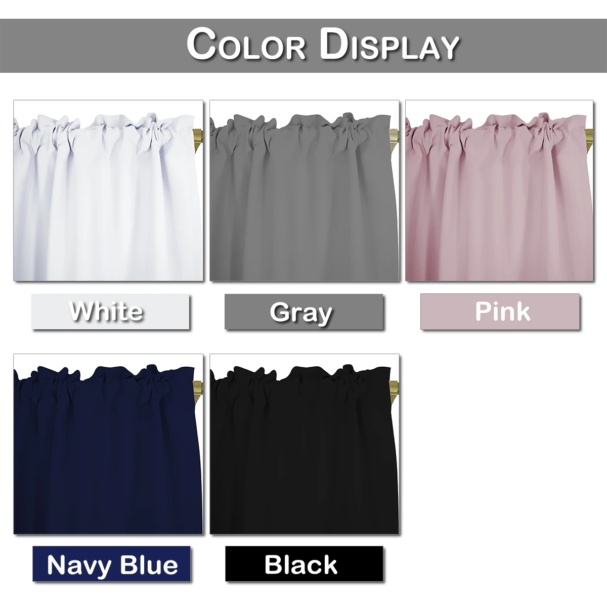 Kitchen Blackout Window Curtains Thermal Insulated Short Curtain Living Room Bedroom Rod Pocket Waffle Weave Tier Small Panels