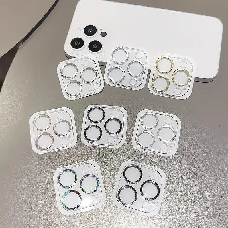 Premium Metal Ring Tempered Glass Camera Lens Protector Film