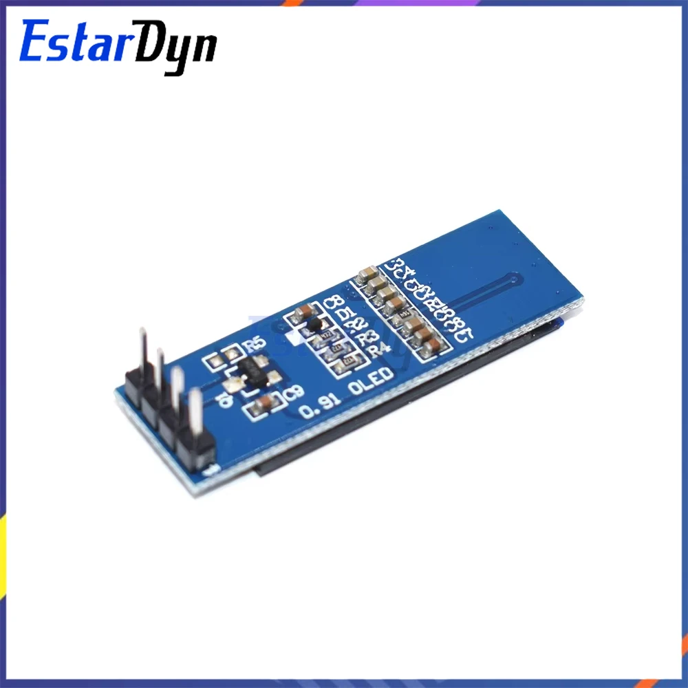 3 Pezzi 0,91" Modulo Display OLED IIC I2C,QIQIAZI IIC I2C Seriale Display OLED 128x32 3.3V/5V, Per Arduino (blu - Foto 9