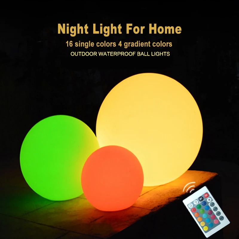 Christmas Outdoor LED Garden Ball Lights Remote Control Floor Lawn Lamp for Swimming Pool Wedding Party Holiday Home Decoration,garden light