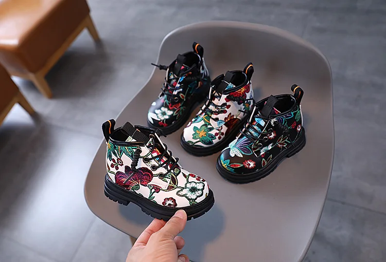Children's Boys Girls Spring Autumn Print Kids British Style Casual Boots Soft Non-slip Wear-resistant Kid's Shoes_voghion.com