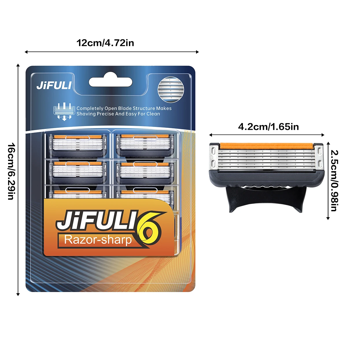 Unisex Safety Shaver with Replaceable 6-Layer Stainless Steel Blades