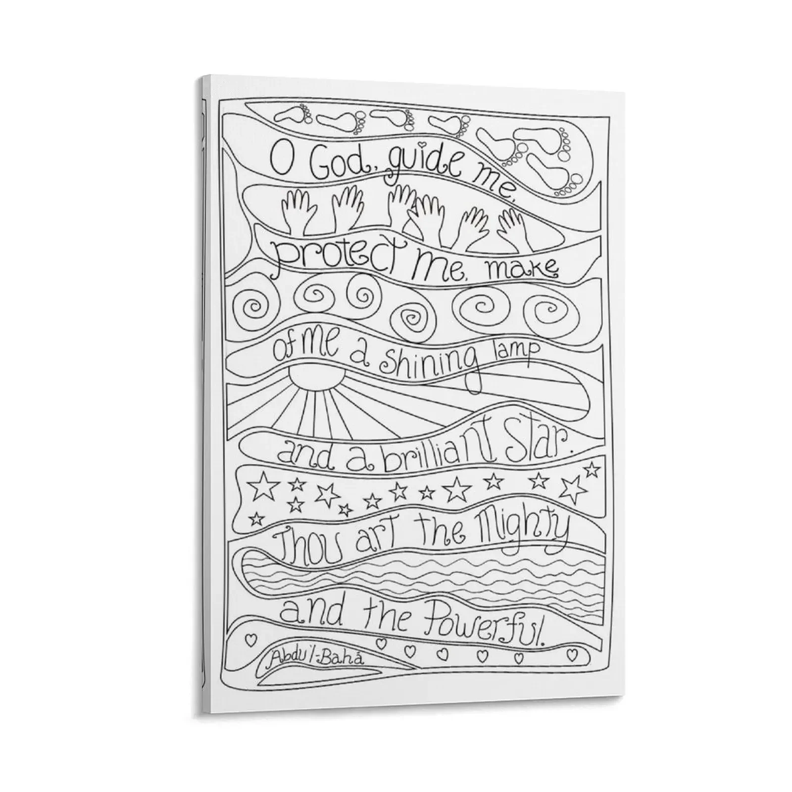 

Baha'i Prayer O God Guide me Protect me Canvas Painting Decoration bedroom anime posters anime figure