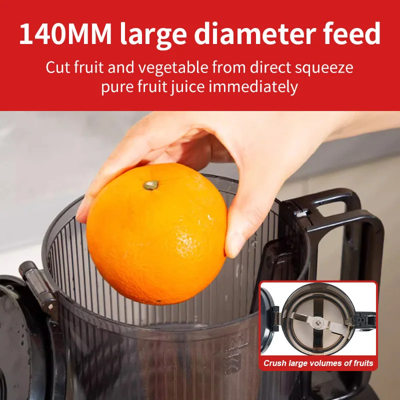 Houselin Cold Press Juicer,Extra Large Feed Chute,Easy Clean Self Feeding Effortless for Batch Juicing, High Juice Yield, 800W 5