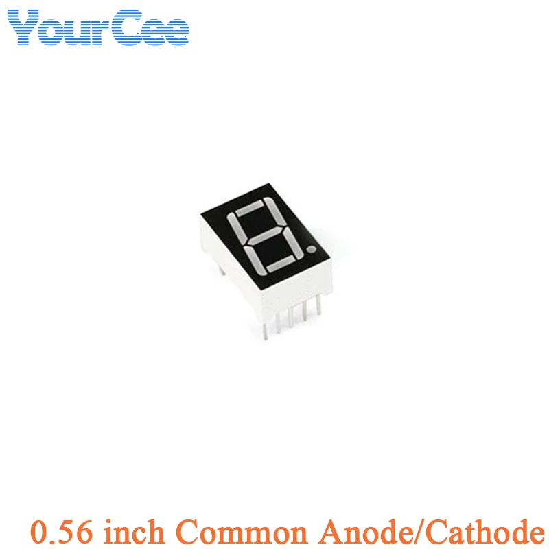 0.56" 1bit Common Anode Cathode Positive Digital Tube Red LED Digit 7 Segment 20pcs led digital tube display led display module