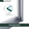 Shower Door 58.5-60" W X 72" H, 1/4" Clear Glass, Brushed Nickel Finish, Semi-Frameless Bypass Sliding Shower Doors 5
