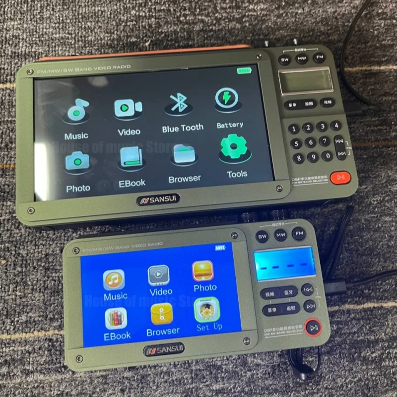 

Портативное радио SANSUI FM/MW/SW, 7-дюймовый HD дисплей, радио, беспроводные Bluetooth-динамики, два слота для TF-карты, MP4 видео, музыкальный плеер