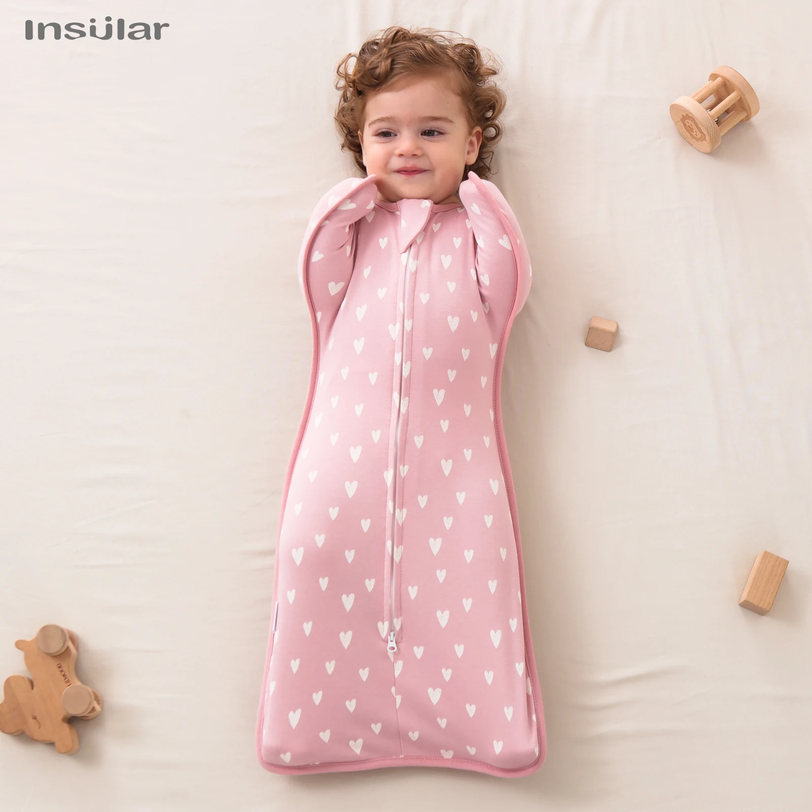Newborn Cotton Swaddle with Zipper 3