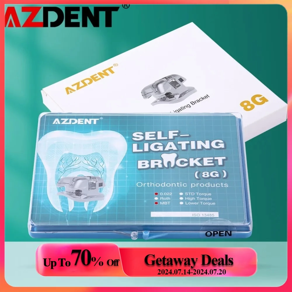 Dentifricio Mentadent Brackets Ortodontici Autoleganti AZDENT Mini MBT - In Metallo, Rosso, Misura .022, 20 Pezzi Tubi Attacchi Dentali Mini MBT 0.22