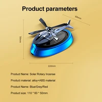 Solar Powered Rotation Helicopter Solar Aromatherapy Car Air Freshener Alloy+ABS Wooden Fragrance Auto Aroma Diffuser 6