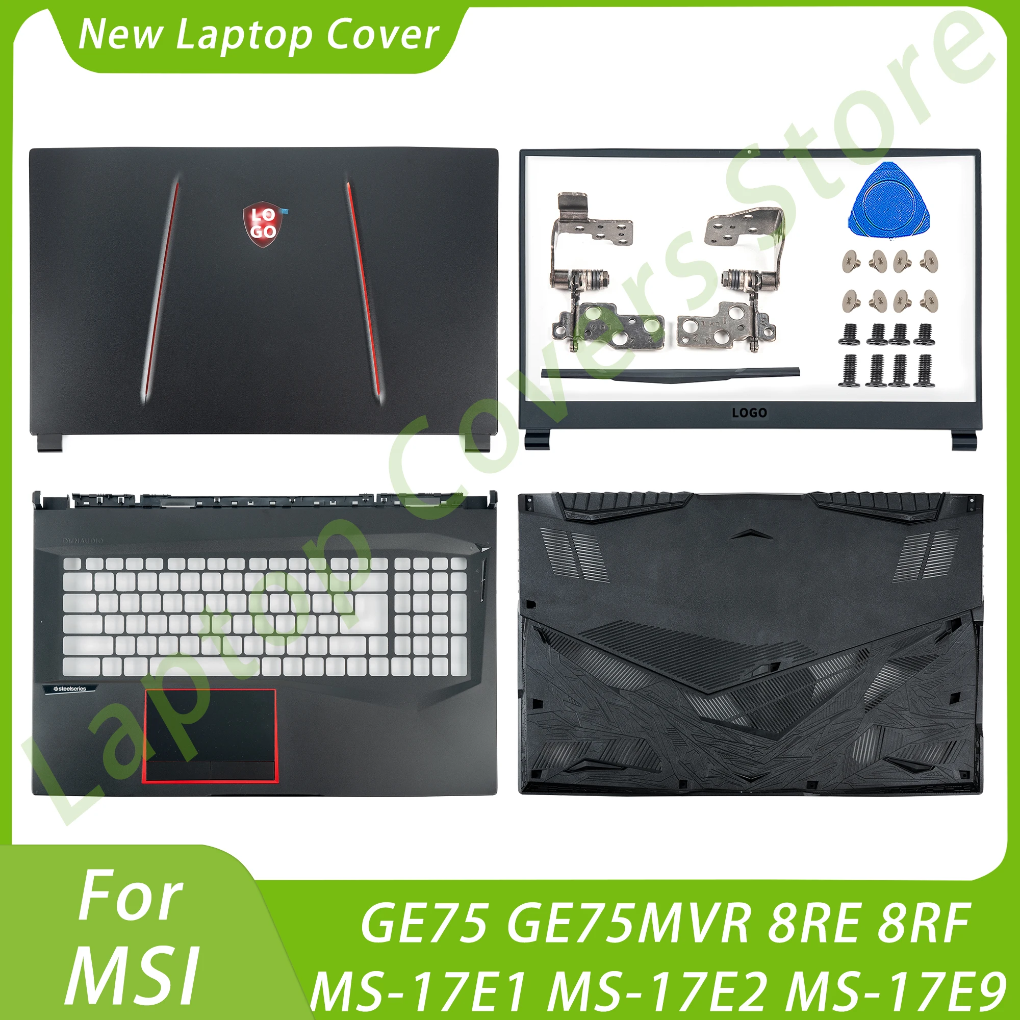 MSI GE75 RAIDER 8RE 8RF 8RE 8SG MS-17E2 17E5 17E7 LCD 후면 커버, 전면 베젤 팜레스트 하단 경첩 교체 케이스, 신제품